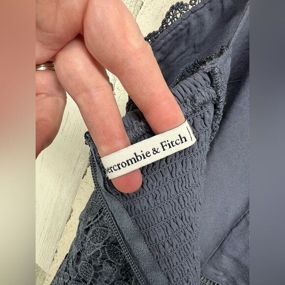 Abercrombie & Fitch Crochet Overlay Mini Dress with Tie Straps Womens XL - Picture 6 of 12